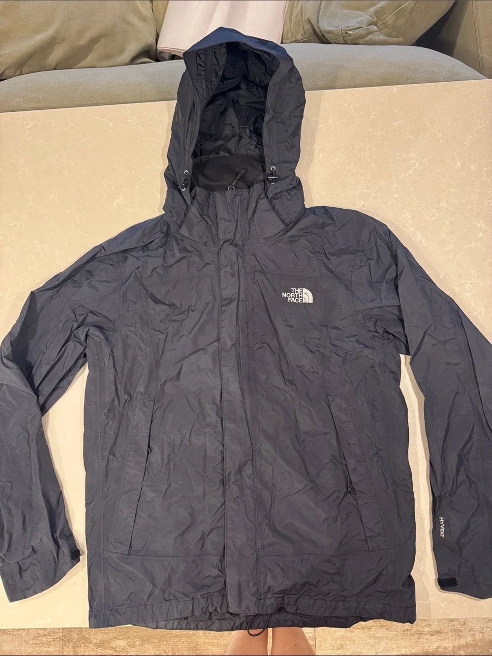 The North Face Men's Hooded Rain Jacket in Black